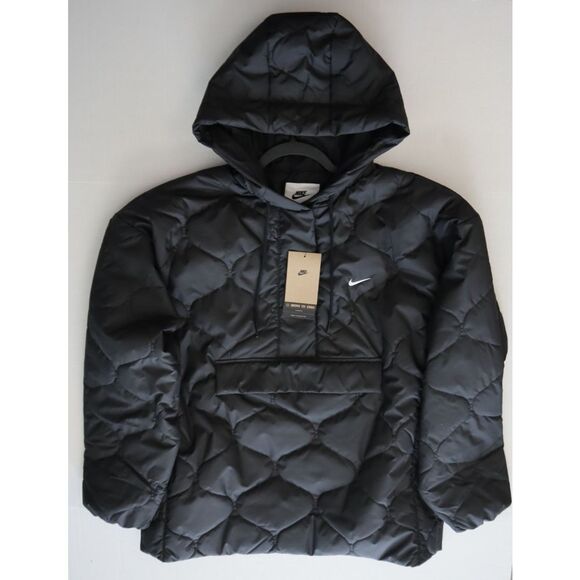 Nike FZ7364-010 Women's Sz L Black Sportswear Essential Quilted Anorak - Picture 12 of 13